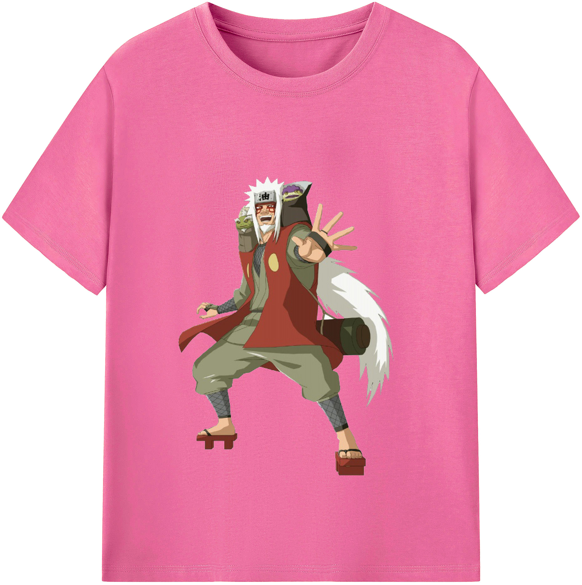 （画像用） NARUTO -ナルト- 自来也（じらいや） Jiraiya レディースカジュアルプリントTシャツ（綿100％）
